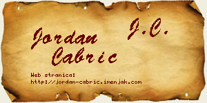 Jordan Čabrić vizit kartica
